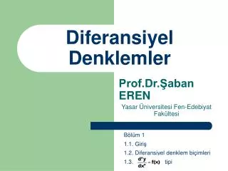 diferansiyel denklemler