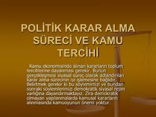 pol t k karar alma s rec ve kamu terc h