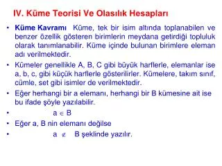 iv k me teorisi ve olas l k hesaplar