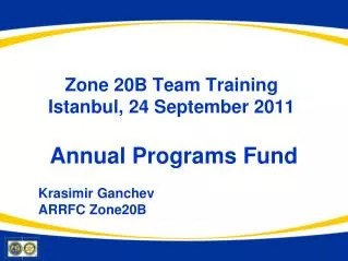 Zone 20B Team Training Istanbul, 24 September 2011