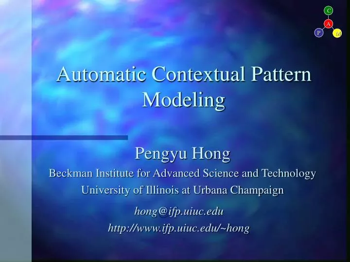 automatic contextual pattern modeling