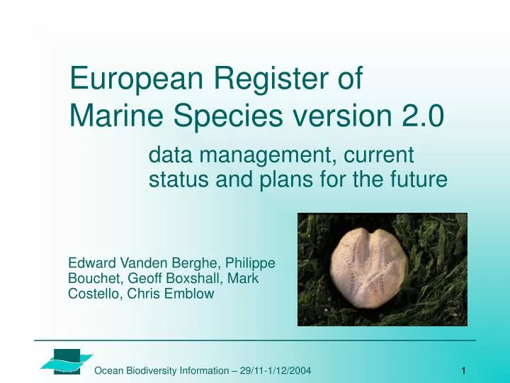 european register of marine species version 2 0