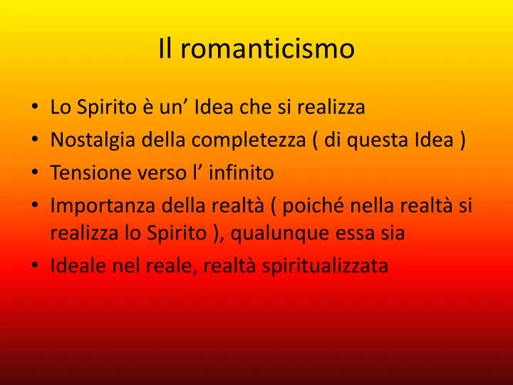 il romanticismo