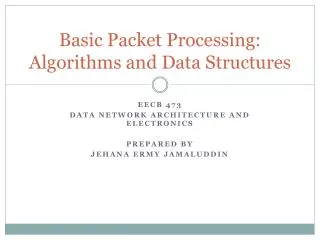 Basic Packet Processing: Algorithms and Data Structures