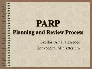 parp planning and review process