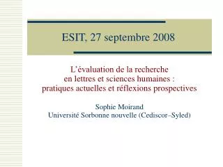esit 27 septembre 2008