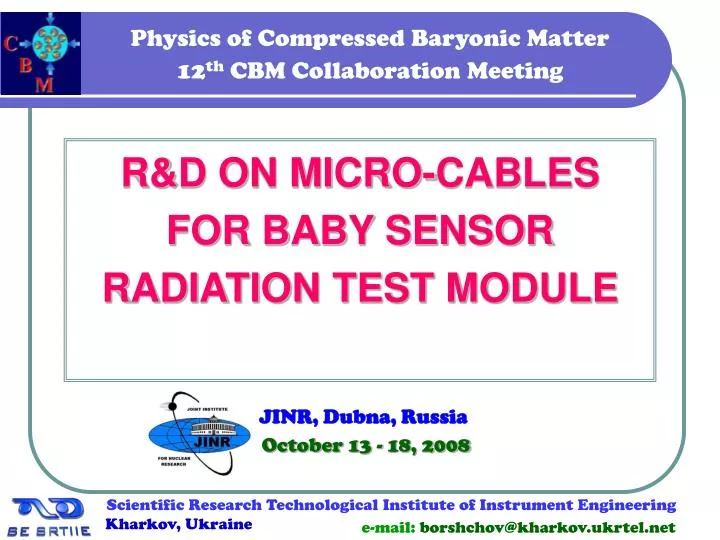 physics of compressed baryonic matter 12 th cbm collaboration meeting