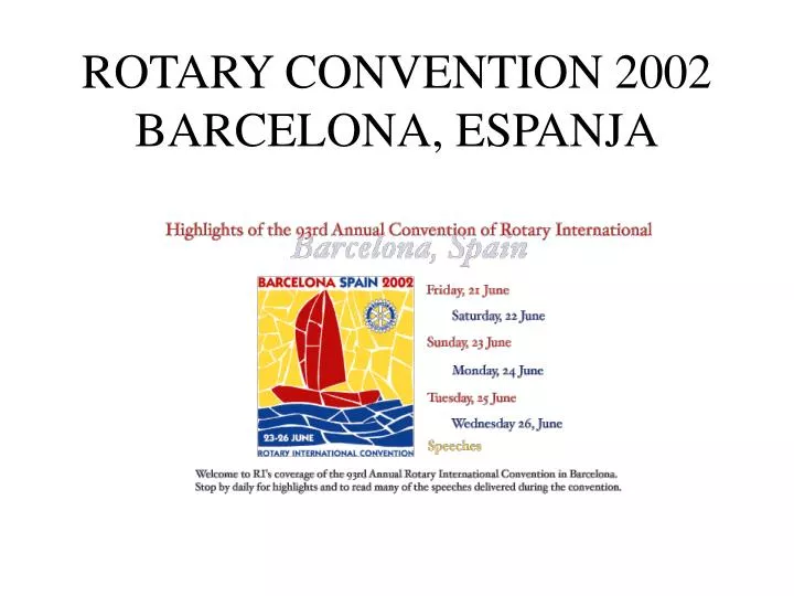 rotary convention 2002 barcelona espanja