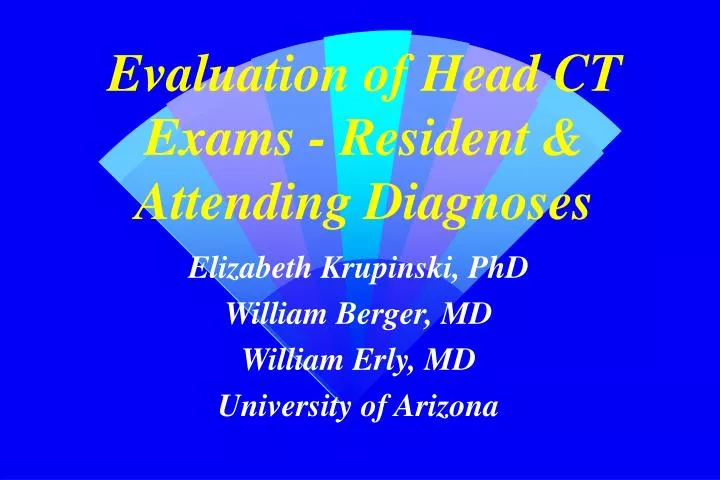 evaluation of head ct exams resident attending diagnoses