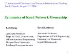 Economics of Road Network Ownership - slide 1