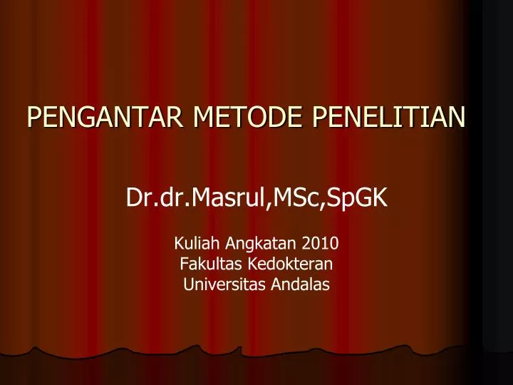 pengantar metode penelitian