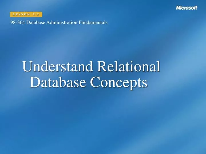 understand relational database concepts