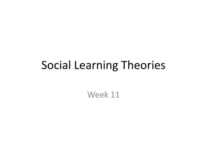 social learning theories