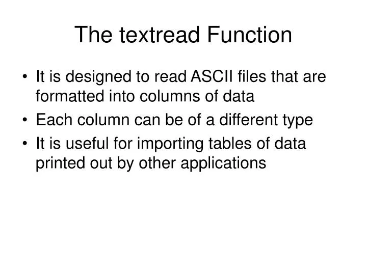 the textread function