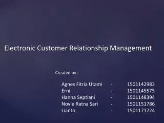 Electronic Customer Relationship Management