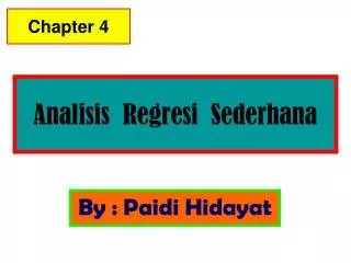 analisis regresi sederhana