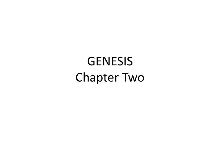 genesis chapter two