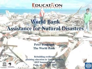 World Bank Assistance for Natural Disasters