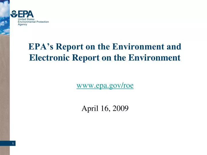 epa s report on the environment and electronic report on the environment