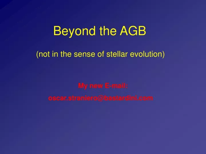 beyond the agb
