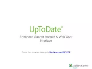 Enhanced Search Results &amp; Web User Interface