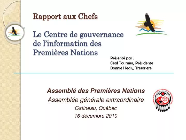 rapport aux chefs le centre de gouvernance de l information des premi res nations