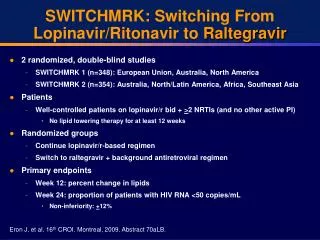 SWITCHMRK: Switching From Lopinavir/Ritonavir to Raltegravir