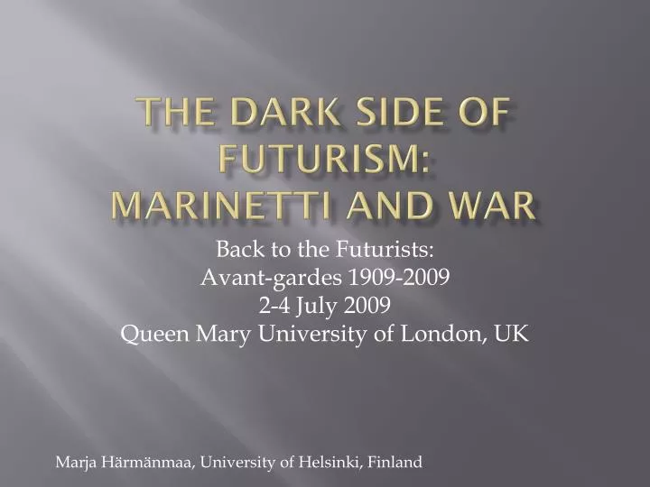 the dark side of futurism marinetti and war