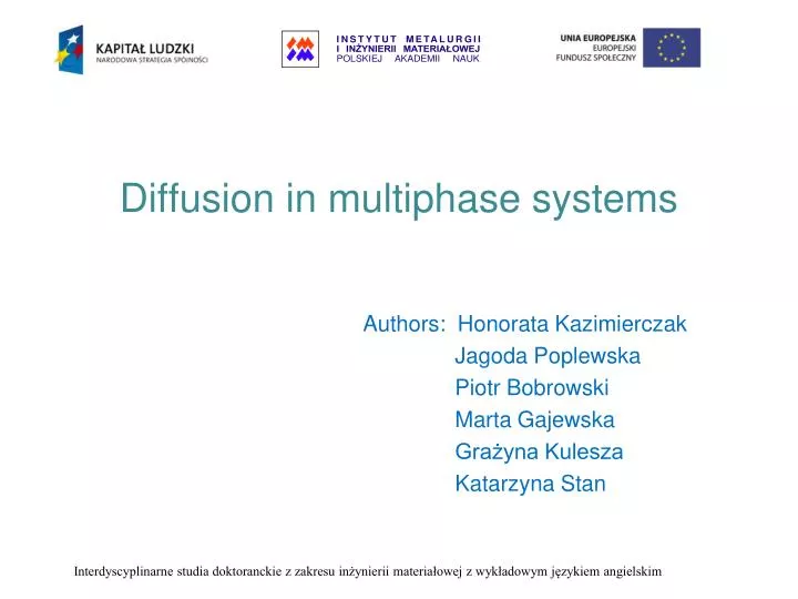 diffusion in multiphase systems