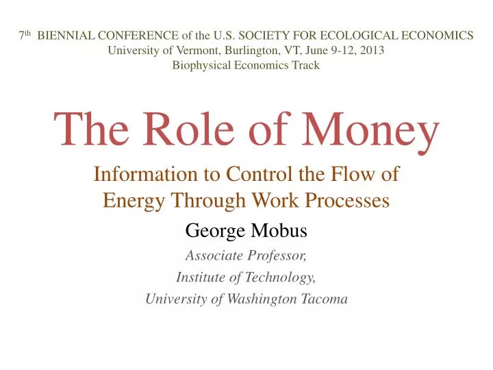 the role of money