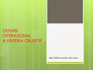 definisi operasional kriteria objektif