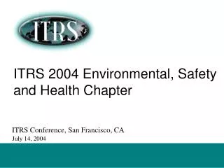 ITRS 2004 Environmental, Safety and Health Chapter