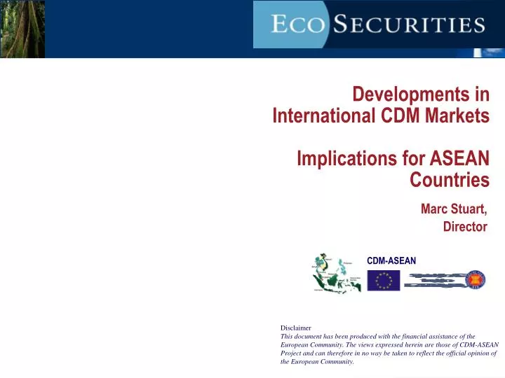 developments in international cdm markets implications for asean countries