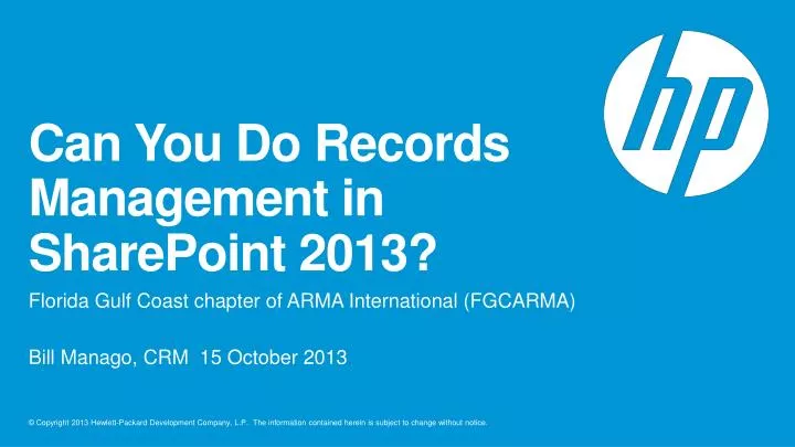 can you do records management in sharepoint 2013
