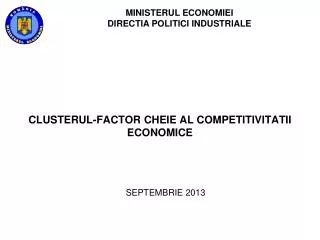 clusterul factor cheie al competitivitatii economice