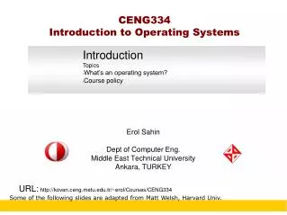 CENG334 Introduction to Operating Systems