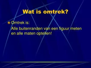wat is omtrek