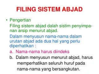 filing sistem abjad
