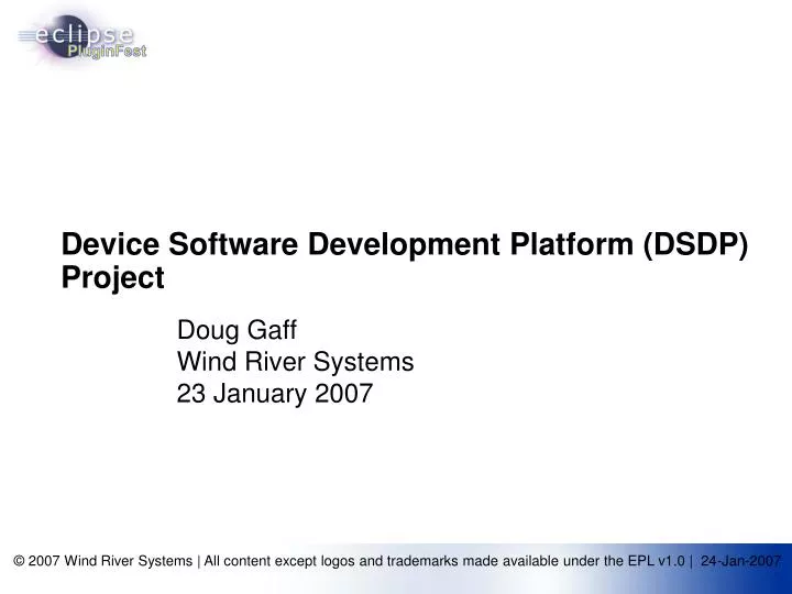 device software development platform dsdp project