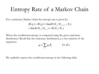 Entropy Rate of a Markov Chain