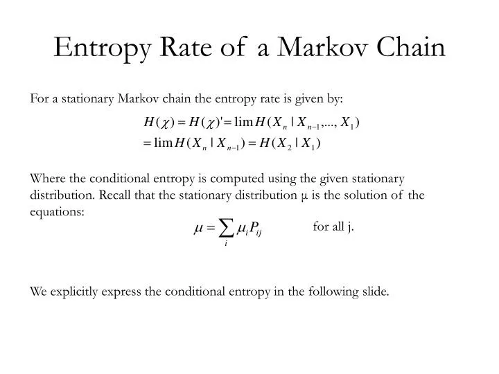entropy rate of a markov chain