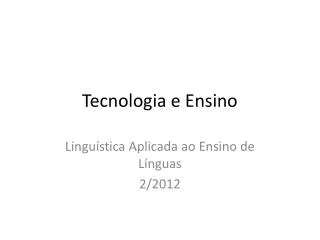 tecnologia e ensino