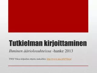 tutkielman kirjoittaminen