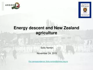 Energy descent and New Zealand agriculture