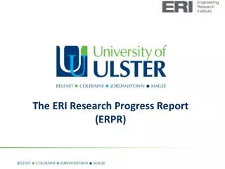 The ERI Research Progress Report (ERPR)