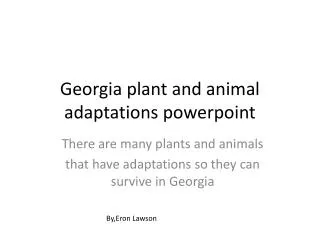 Georgia plant and animal adaptations powerpoint