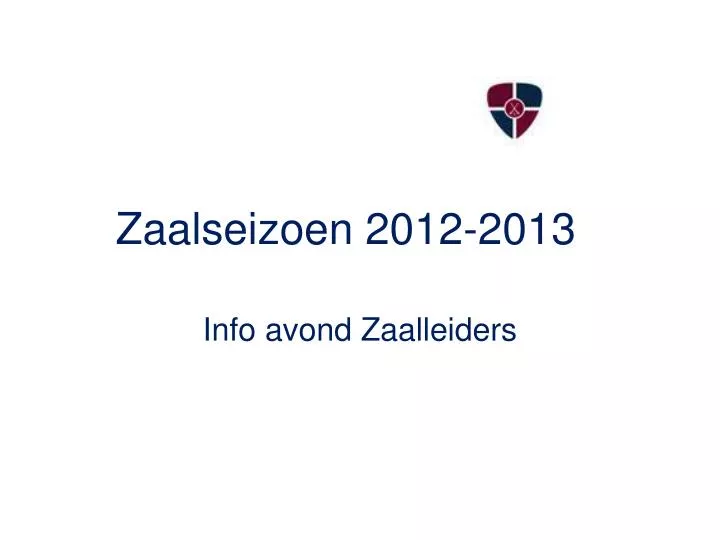 zaalseizoen 2012 2013