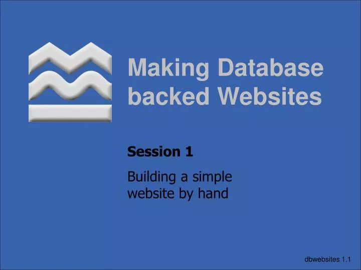 making database backed websites