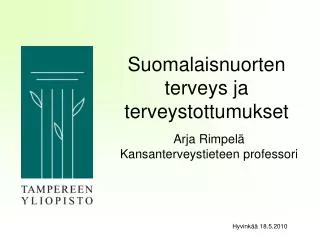 suomalaisnuorten terveys ja terveystottumukset