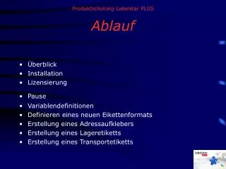 produktschulung labelstar plus ablauf